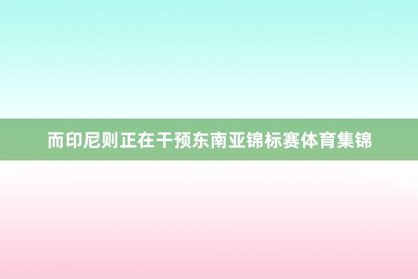 而印尼则正在干预东南亚锦标赛体育集锦