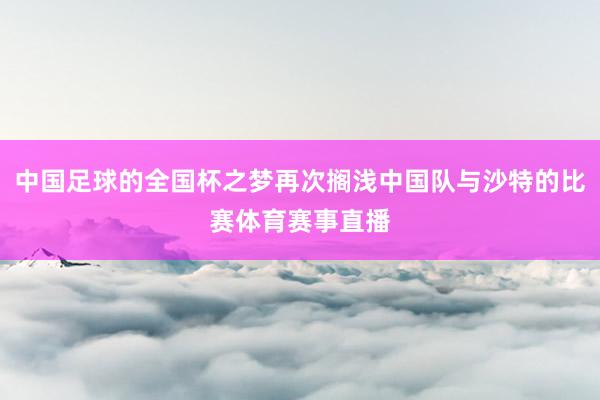 中国足球的全国杯之梦再次搁浅中国队与沙特的比赛体育赛事直播