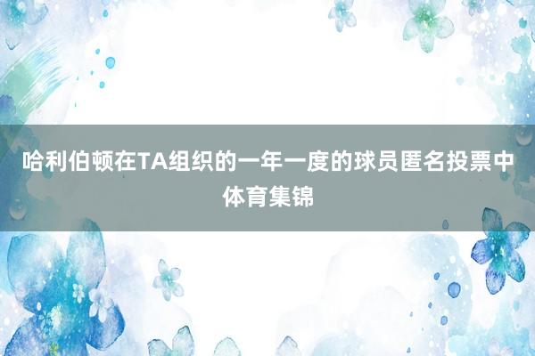 哈利伯顿在TA组织的一年一度的球员匿名投票中体育集锦
