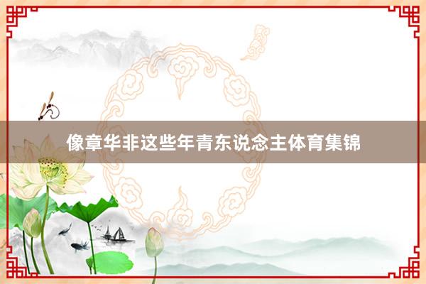 像章华非这些年青东说念主体育集锦