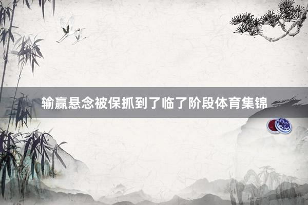 输赢悬念被保抓到了临了阶段体育集锦