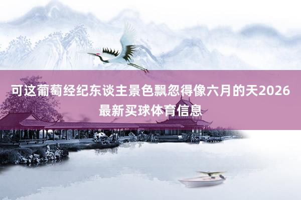 可这葡萄经纪东谈主景色飘忽得像六月的天2026最新买球体育信息