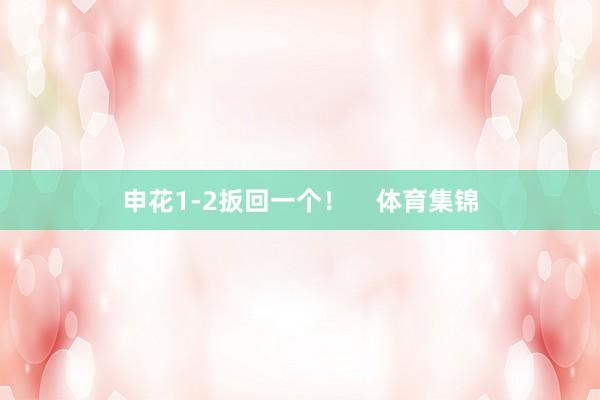 申花1-2扳回一个！    体育集锦
