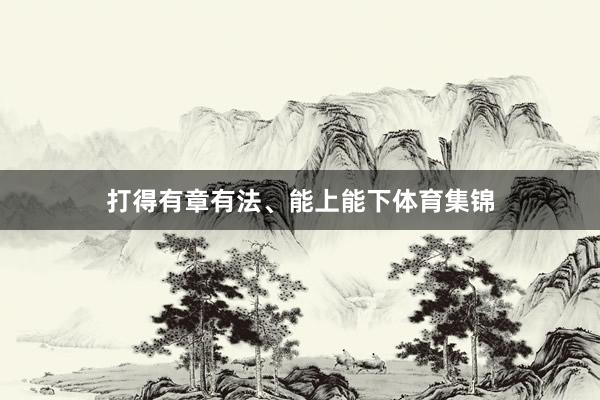 打得有章有法、能上能下体育集锦