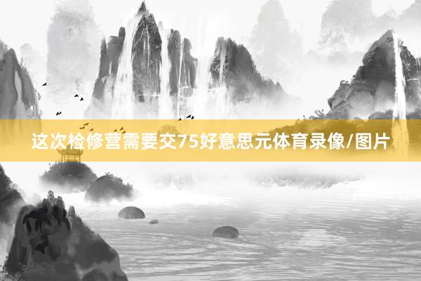 这次检修营需要交75好意思元体育录像/图片