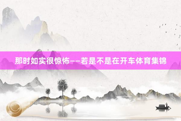 那时如实很惊怖——若是不是在开车体育集锦