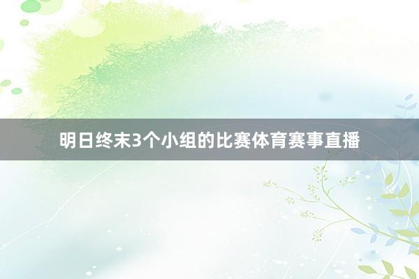 明日终末3个小组的比赛体育赛事直播